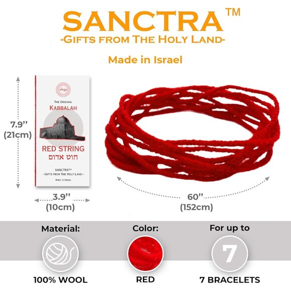 Authentic Kabbalah Red String Wool Bracelet from Holy Land, Handcrafted & Blesse - Picture 3 of 7